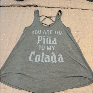 Gray Graphic Tank Top